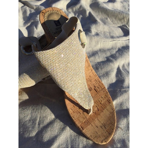 NEW White Mountain thong wedge sandals size 9 1/2 boho bohemian coastal - Picture 4 of 10